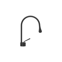 Gessi Goccia смеситель для раковины на 1 отверстие, излив 174мм R=90, цвет: черный - Gidratop.ru изображение