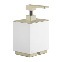 GESSI  INVERSO ACCESSORIES дозатор для жидкого мыла настольный белый, цвет: Warm Bronze Br PVD - Gidratop.ru изображение