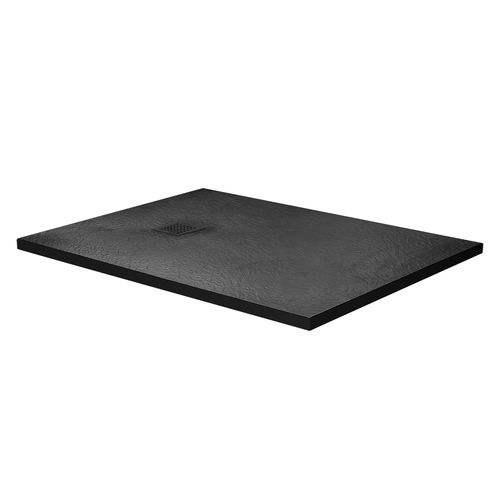 Душевой поддон из искусственного мрамора в комплекте с сифоном BelBagno UNO TRAY-MR-UNO-AH-120/80-35-NERO-NO - Gidratop.ru изображение