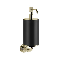 GESSI VENTI20 дозатор для жидкого мыла подвесной, цвет черный, фурнитура Brass PVD - Gidratop.ru изображение