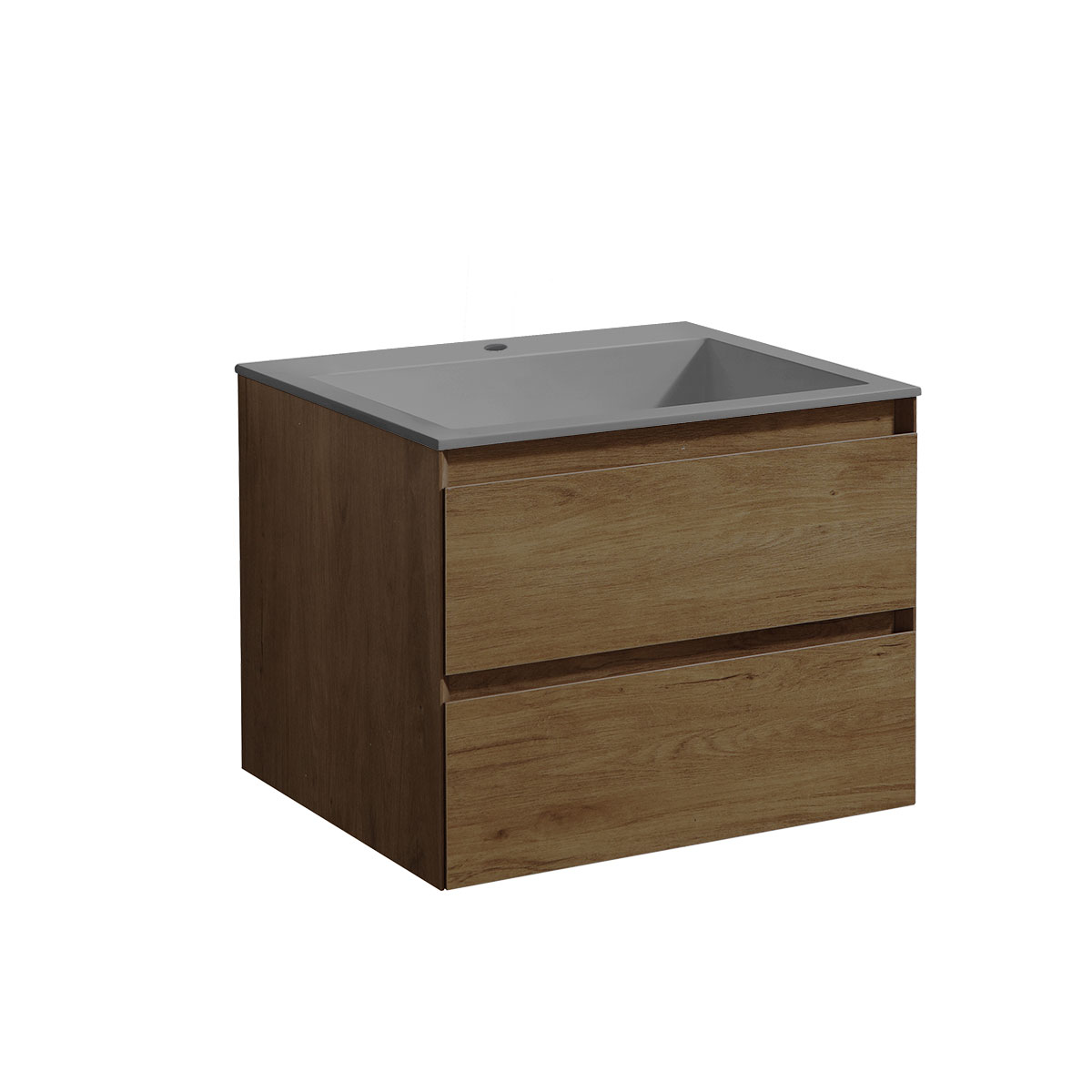 База под раковину Luka 600 подвесная, 2 выкатных ящика soft-close, T.Oak - Gidratop.ru изображение