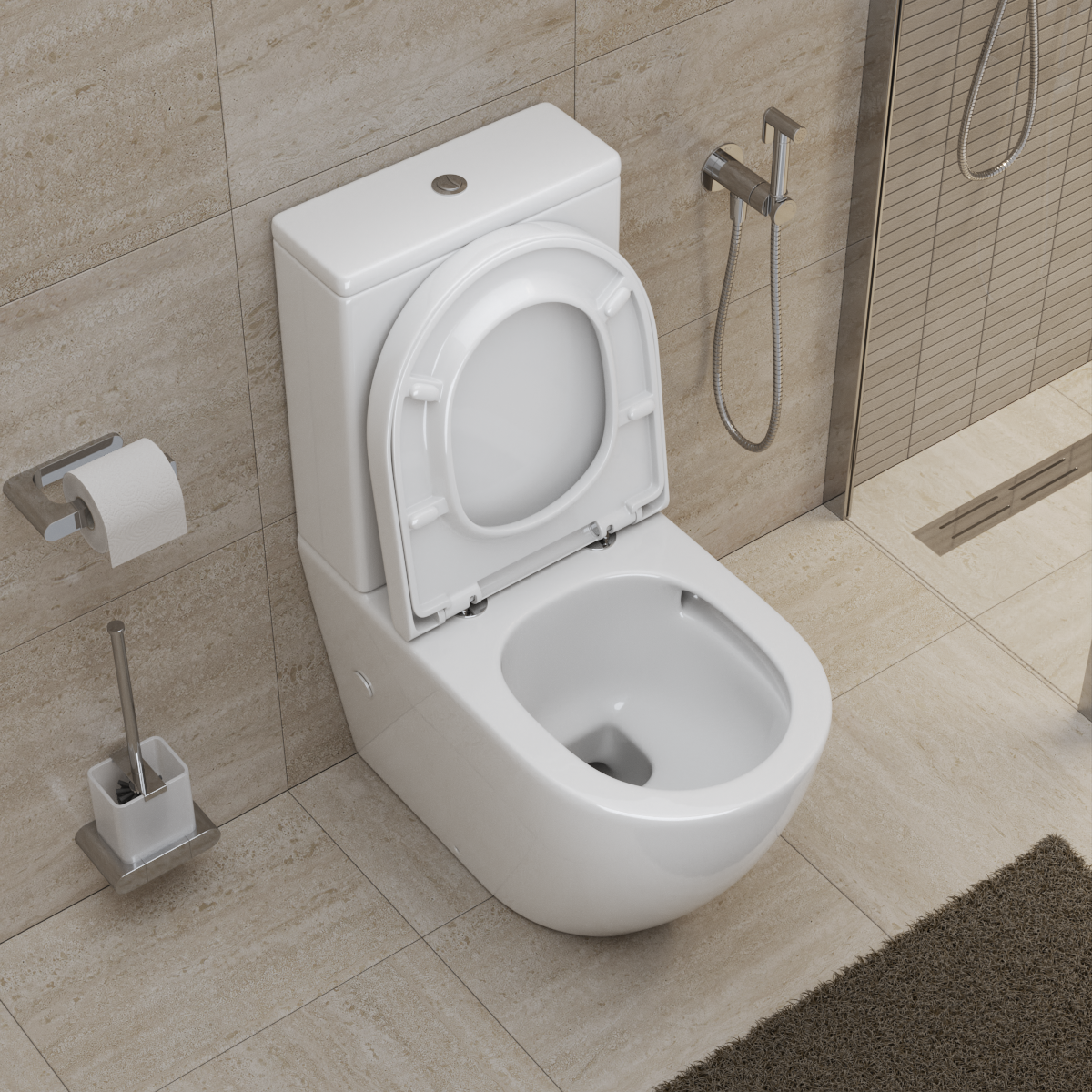 Унитаз-компакт безободковый со смывом TORNADO BelBagno SFERA-TOR BB2141CP-TOR/BB2141T/BB865SC - Gidratop.ru изображение