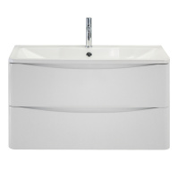 ACQUA База под раковину подвесная с двумя выкатными ящиками, Bianco Lucido, 900x450x500, ACQUA-900-2C-SO-BL - Gidratop.ru изображение