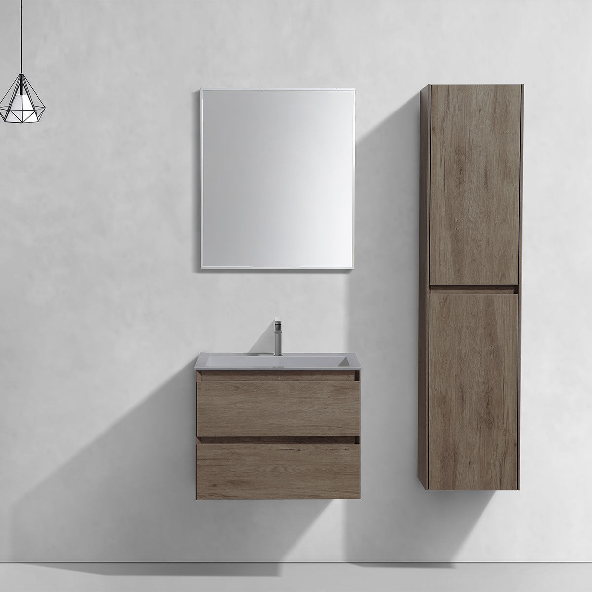 База под раковину Luka 600 подвесная, 2 выкатных ящика soft-close, R.Oak - Gidratop.ru изображение