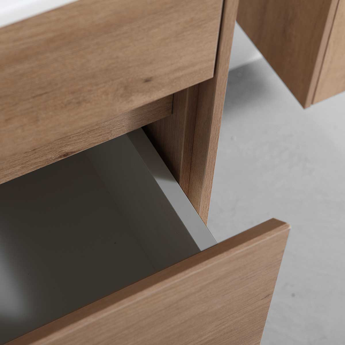 База под раковину Chiara 800 подвесная, 1 выкатной ящик soft-close, N.Oak - Gidratop.ru изображение