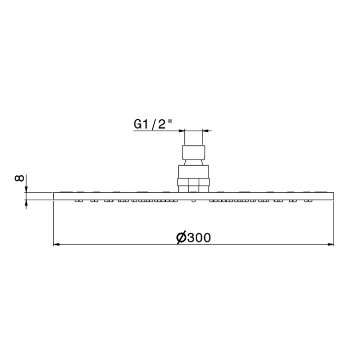 Newform X-STEEL 316 Верхний душ, d300 мм, без кронштейна, G1/2" , цвет: INOX - Gidratop.ru изображение