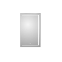 Зеркало в алюминиевой раме со встроенным светильником, сенсорным выключателем и подогревом, SPC-KRAFT-600-1000-LED-TCH-WARM, 600x32x1000 мм
