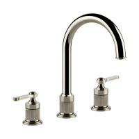 GESSI VENTI20 смеситель для раковины на 3 отверстия, высота излива 168 мм., в комплекте с донным клапаном, цвет Nickel PVD - Gidratop.ru изображение