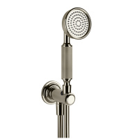 GESSI VENTI20 комплект для душа с ручным душем, шлангом 1500 мм., держателем с подводом воды, цвет Nickel PVD - Gidratop.ru изображение