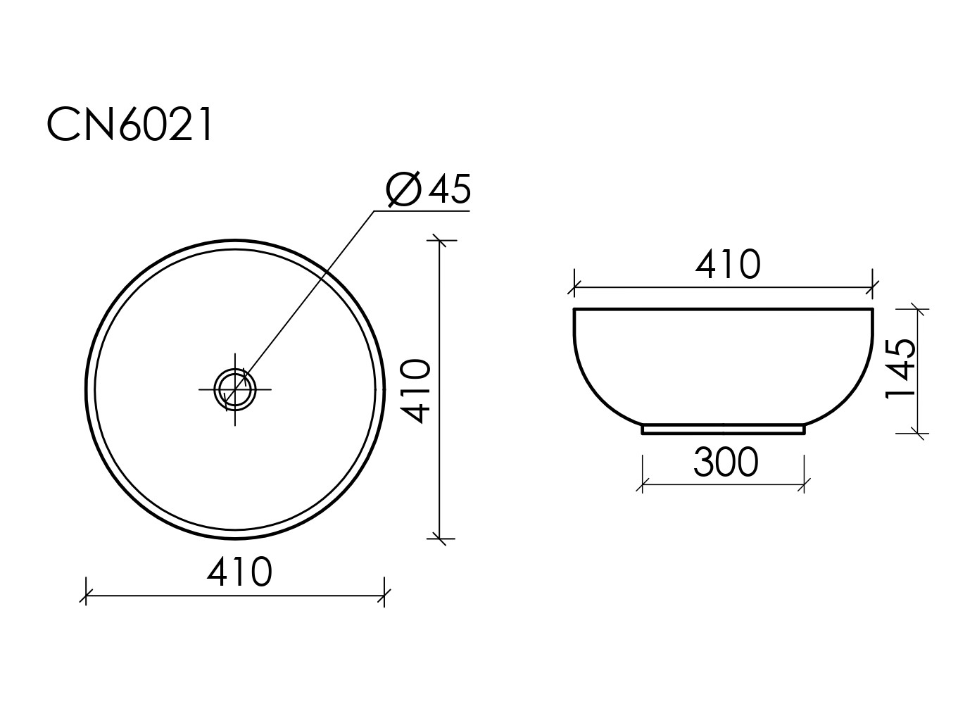 Умывальник чаша накладная круглая Element 410x410x145мм - Gidratop.ru изображение