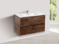 База под керамическую раковину Mia 800 подвесная, 2 выкатных ящика soft close, R.Wood - Gidratop.ru изображение