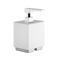 Gessi Rettangolo дозатор для жидкого мыла настольный, цвет: хром/белый - Gidratop.ru изображение