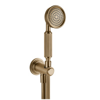 GESSI VENTI20 комплект для душа с ручным душем, шлангом 1500 мм., держателем с подводом воды, цвет Warm Bronze Br. PVD - Gidratop.ru изображение