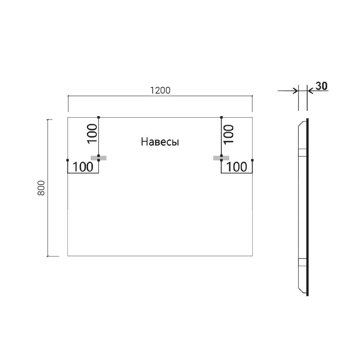 Зеркало LED VLM-3VN120 1200х800 c сенсорным выключателем и диммером - Gidratop.ru изображение