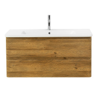 ALBANO-CER База под керамическую раковину  подвесная с двумя выкатными ящиками, Rovere Rustico, 1020x444x500, ALBANO-CER-1050-2C-SO-RR - Gidratop.ru изображение