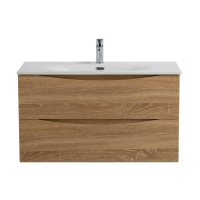 MARINO-CER-N База под раковину подвесная с двумя выкатными ящиками, Rovere Bianco, 896x455x500, MARINO-CER-N-900-2C-SO-WO-P - Gidratop.ru изображение