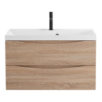 MARINO База под раковину подвесная с двумя выкатными ящиками, Rovere Bianco, 800x450x500, MARINO-800-2C-SO-WO-P