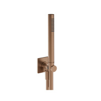 GESSI  INVERSO  душевой комплект, состоящий из вывода воды, ручного душа ,шланг 1,50 м цвет: Copper Brushed PVD - Gidratop.ru изображение