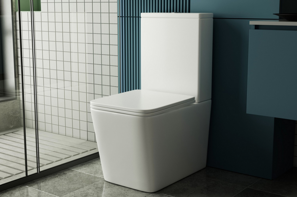 Унитаз ABBER Rechteck AC1210T компакт белый, безободковый, смыв торнадо - Gidratop.ru изображение
