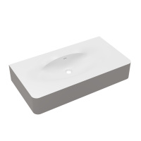 Раковина Caprise VCB-4CA100MWLG, Corian, цвет белый матовый + светло-серый матовый - Gidratop.ru изображение
