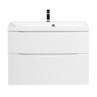 MARINO-H60 База под раковину подвесная с двумя выкатными ящиками, Bianco Lucido, 900x450x600, MARINO-H60-900-2C-SO-BL-P - Gidratop.ru изображение