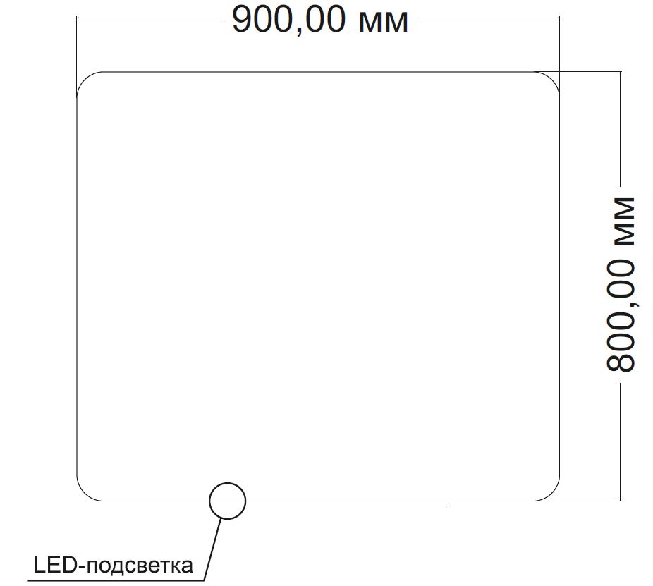 Зеркало LED VLM-3BE900-2 900х800 c сенсорным выключателем и диммером, антизапотевание - Gidratop.ru изображение