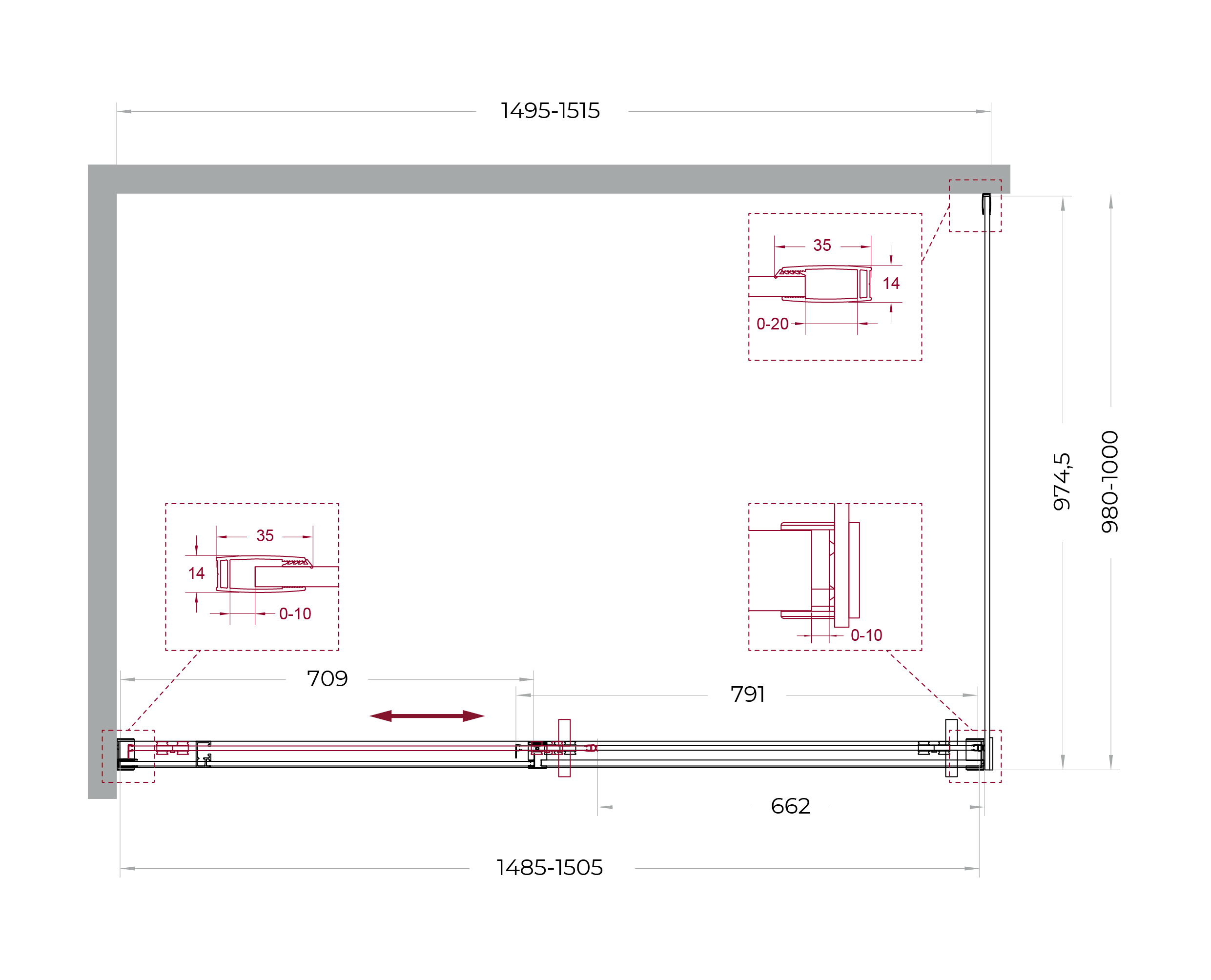 Душевой уголок BelBagno SOFT_CLOSE-1-AH-1-150/100-C-Cr - Gidratop.ru изображение