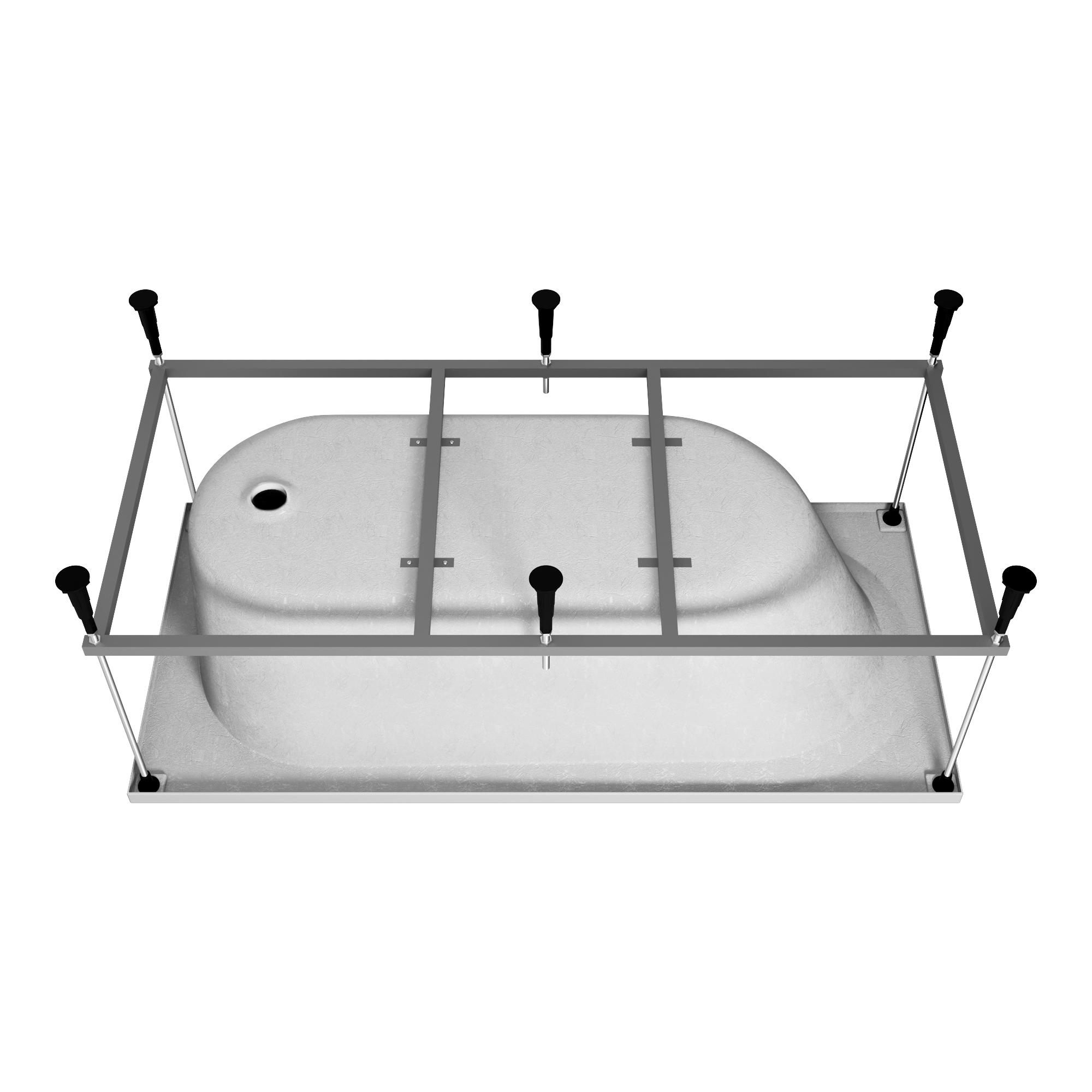 Ванна акриловая Vincea VBT-2B150-FR с каркасом 1500*700*480, пристенная, цвет белый - Gidratop.ru изображение