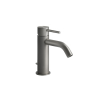 GESSI 316 смеситель для раковины на 1 отверстие с донным клапаном, излив 123мм, цвет: steel brushed - Gidratop.ru изображение