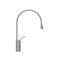 Gessi Goccia смеситель для раковины на 1 отверстие, высокий, излив 244мм R=125, цвет: шлифованный хром - Gidratop.ru изображение