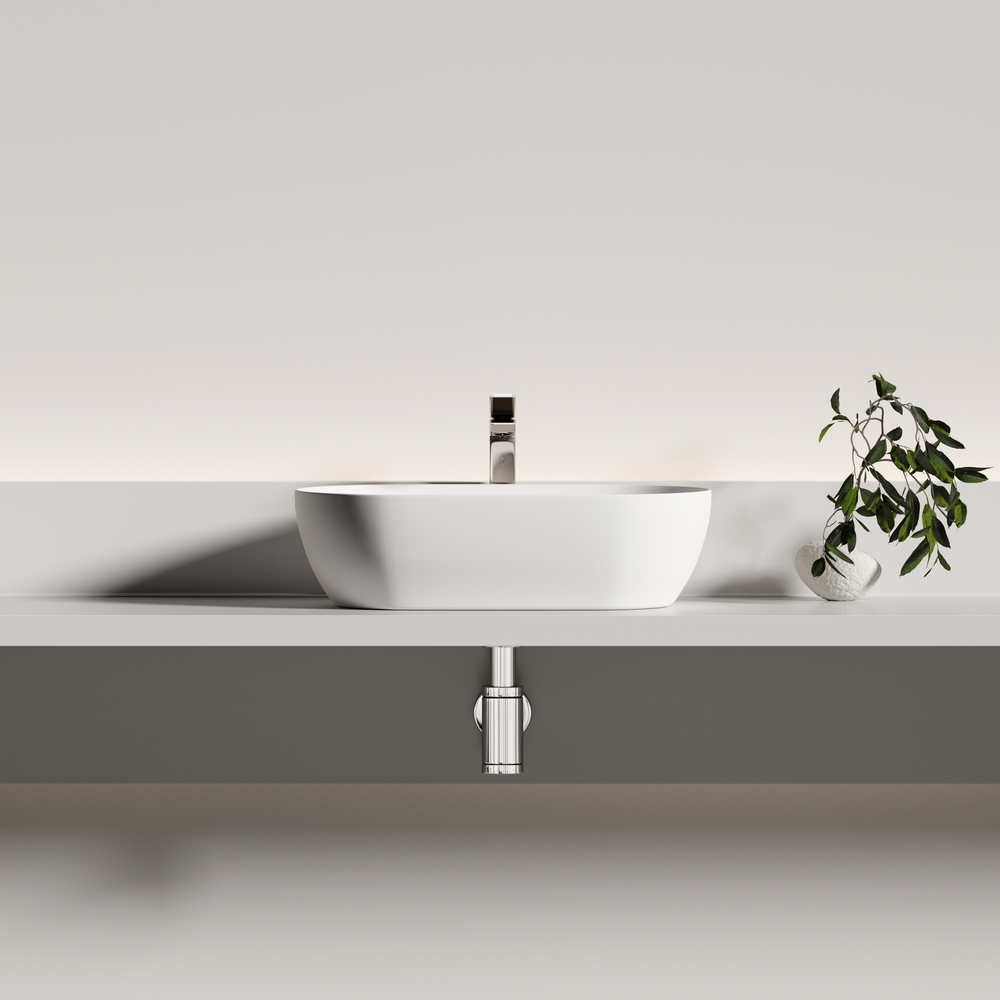 Раковина CERAMICANOVA Twist накладная овальной формы 500x300x140 белый матовый CN12001MW - Gidratop.ru изображение