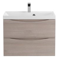 MARINO База под раковину подвесная с двумя выкатными ящиками, Rovere Grigio, 700x450x500, MARINO-700-2C-SO-RG-P