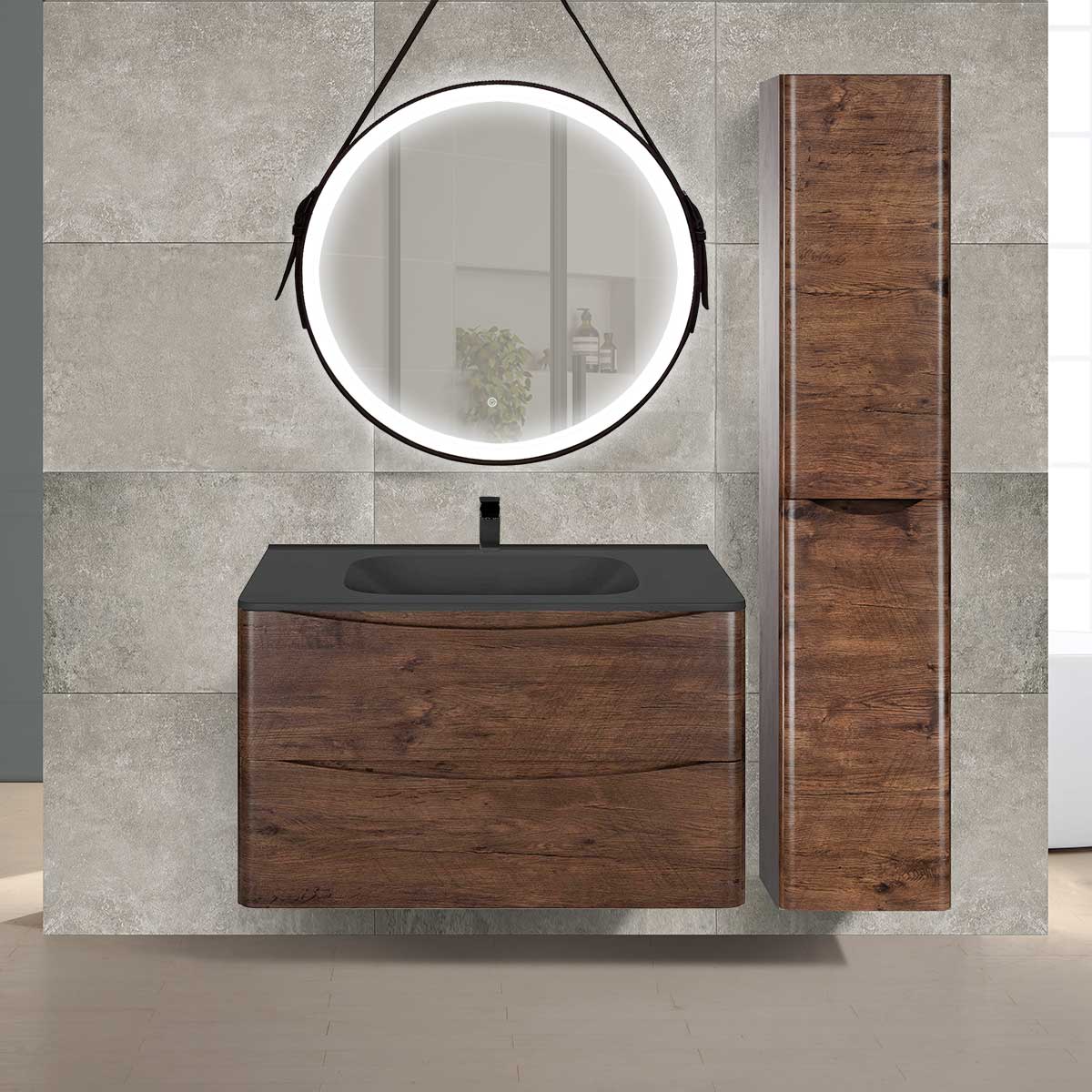 База под раковину Paola 800 подвесная, 2 выкатных ящика soft close, R.Wood - Gidratop.ru изображение