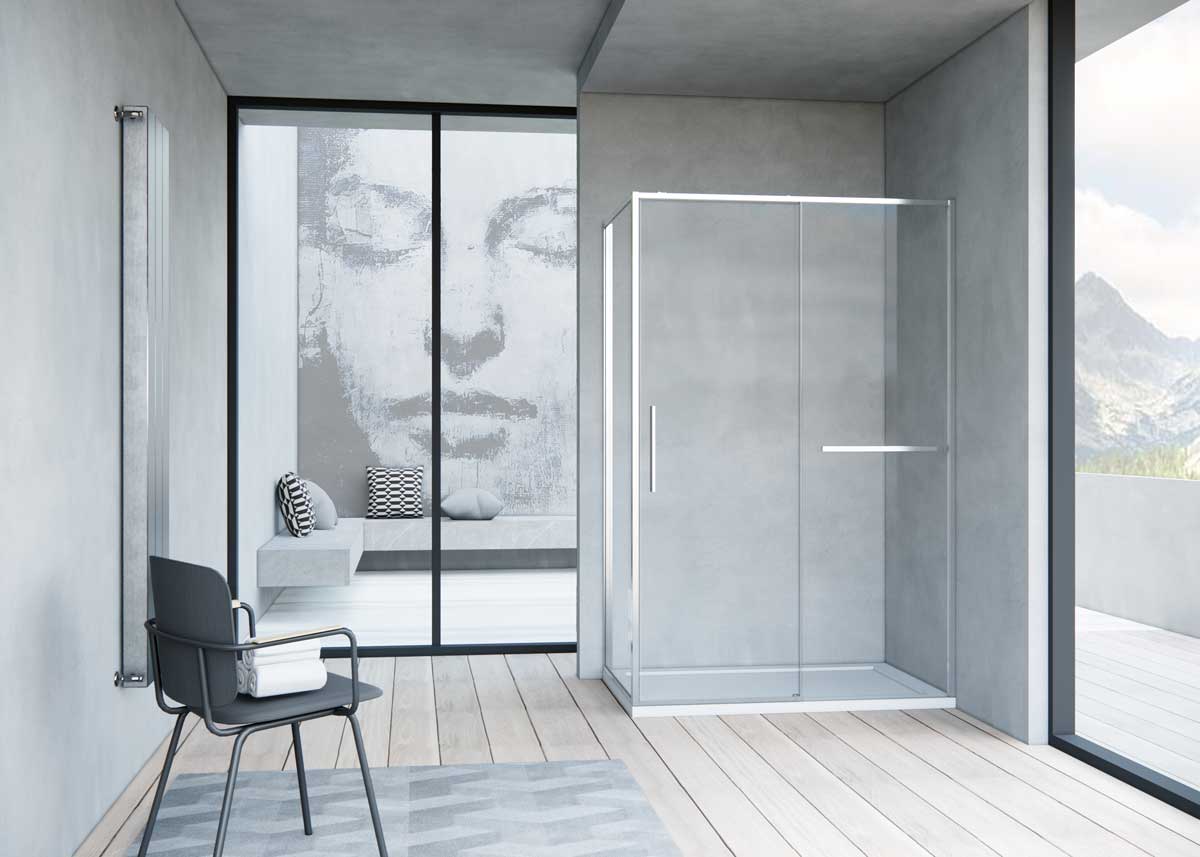 Душевой уголок Slim Soft VSR-1SS9014CL, 1400*900, хром, стекло прозрачное - Gidratop.ru изображение