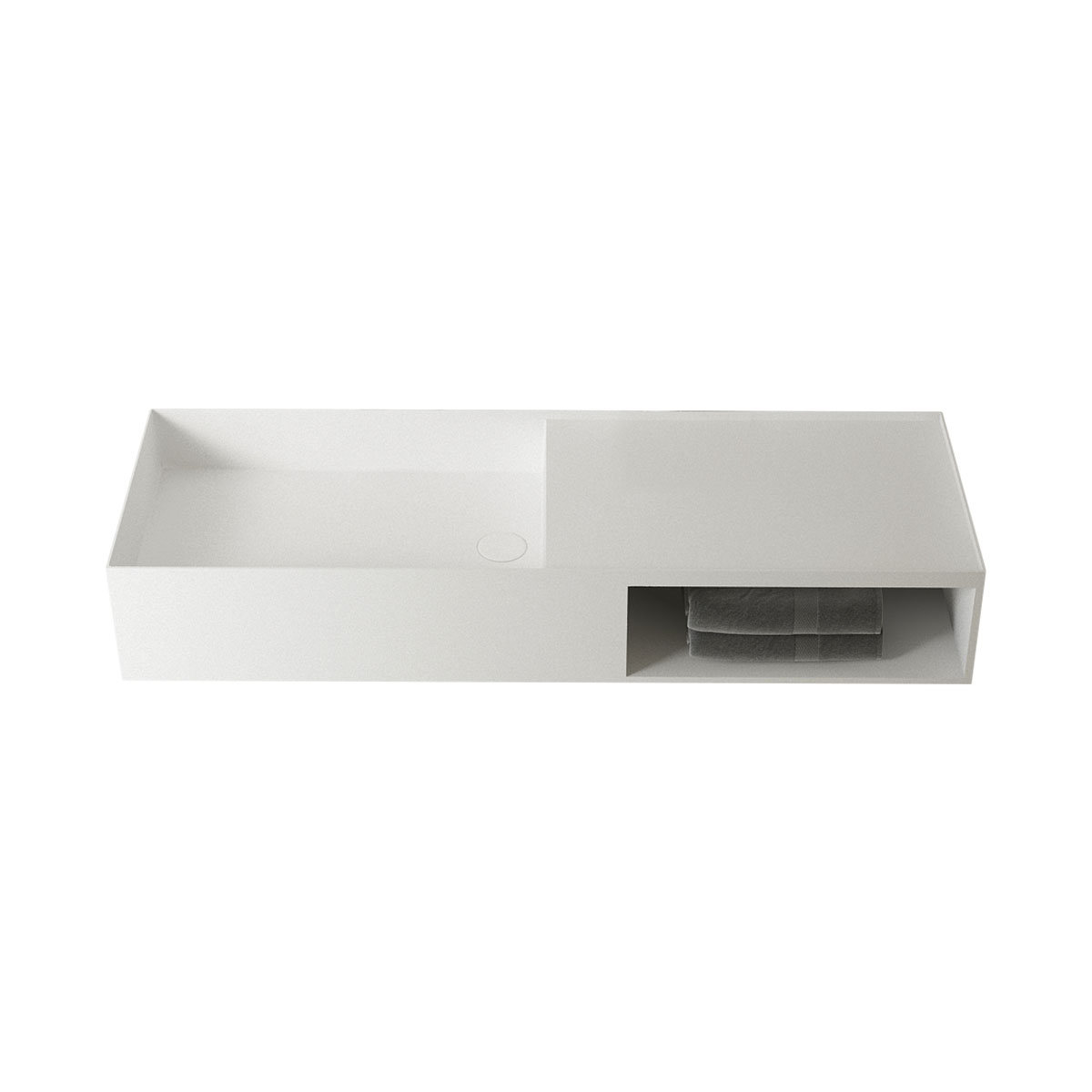 Раковина из искусственного камня Vincea VWB-6S180MW, 800*400*200, подвесная, цвет белый матовый - Gidratop.ru изображение