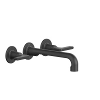 GESSI INCISO встраиваемый смеситель для раковины на 3 отверстия с изливом 210-190мм (внешние части), цвет: nero XL - Gidratop.ru изображение