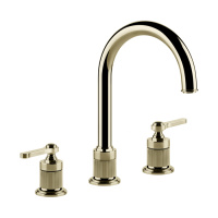 GESSI VENTI20 смеситель для раковины на 3 отверстия,  излив 172 мм., , цвет Brass PVD - Gidratop.ru изображение