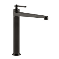 GESSI VENTI20 смеситель для раковины на 1 отверстие, однорычажный, высокий, в комплекте с донным клапаном, цвет Black Metal Brushed PVD - Gidratop.ru изображение
