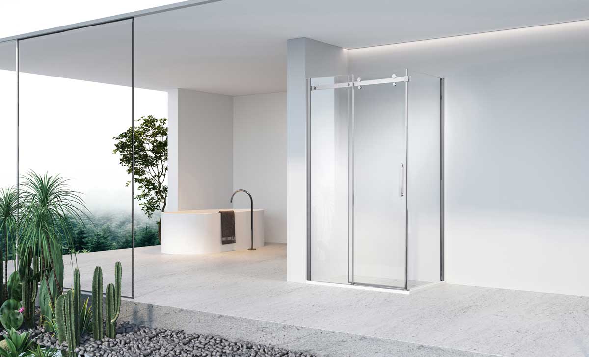 Душевой уголок Como-N VSR-4CN8016CL, 1600*800, хром, стекло прозрачное - Gidratop.ru изображение
