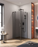 Душевой уголок CEZARES SLIDER-AH-1-80-80/90-GRIGIO-NERO - Gidratop.ru изображение