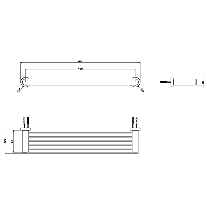 Gessi Emporio accessories настенная полка 45 см, цвет: Finox Brushed Nickel - Gidratop.ru изображение