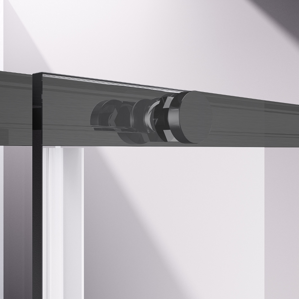 Душевой уголок Slim-N VSR-4SN8011CLGM, 1100*800, вороненая сталь, стекло прозрачное - Gidratop.ru изображение