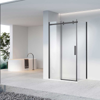 Душевой уголок Como-N VSR-4CN1014CLB, 1400*1000, черный, стекло прозрачное - Gidratop.ru изображение