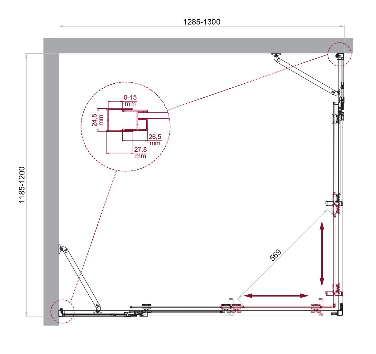 Душевой уголок BelBagno LUCE-AH-22-130/120-C-Cr - Gidratop.ru изображение