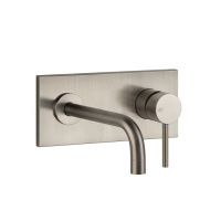 Gessi Emporio Via tortona внешняя часть для настенного смесителя с длинным изливом, без донного клапана, цвет: Finox Brushed Nickel - Gidratop.ru изображение