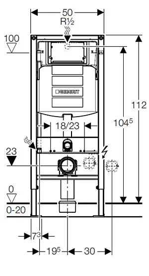 Инсталляция Geberit Duofix UP320 для унитаза, для клавиш Sigma, 111.300.00.5 - Gidratop.ru изображение