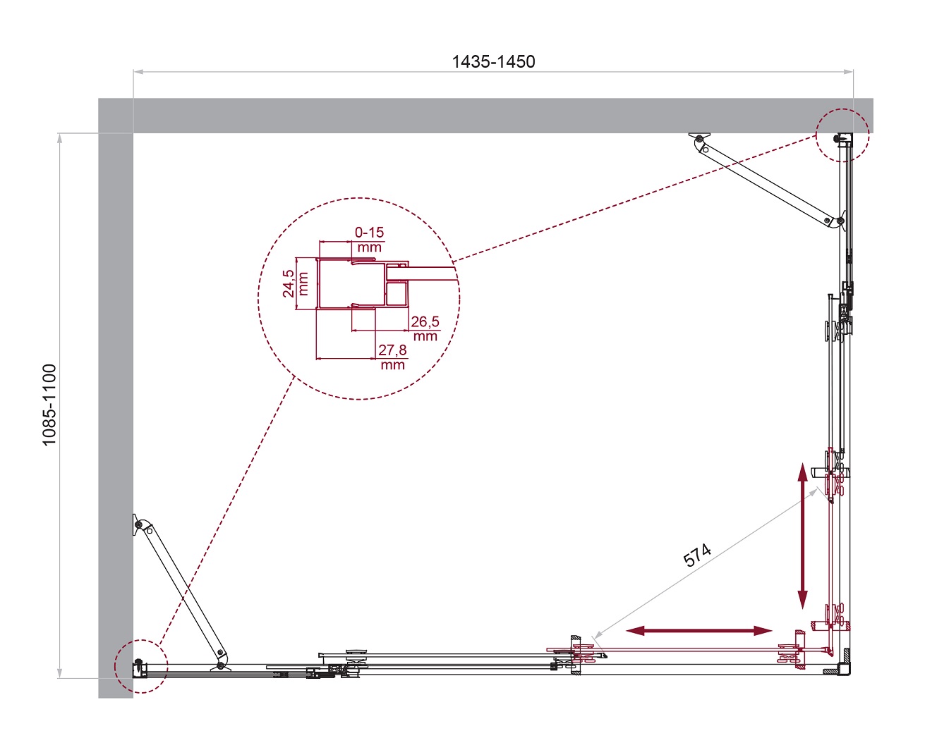 Душевой уголок BelBagno LUCE-AH-22-145/110-C-Cr - Gidratop.ru изображение