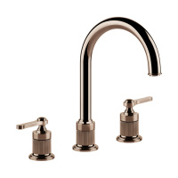 GESSI VENTI20 смеситель для раковины на 3 отверстия, высота излива 168 мм., в комплекте с донным клапаном, цвет Copper PVD - Gidratop.ru изображение