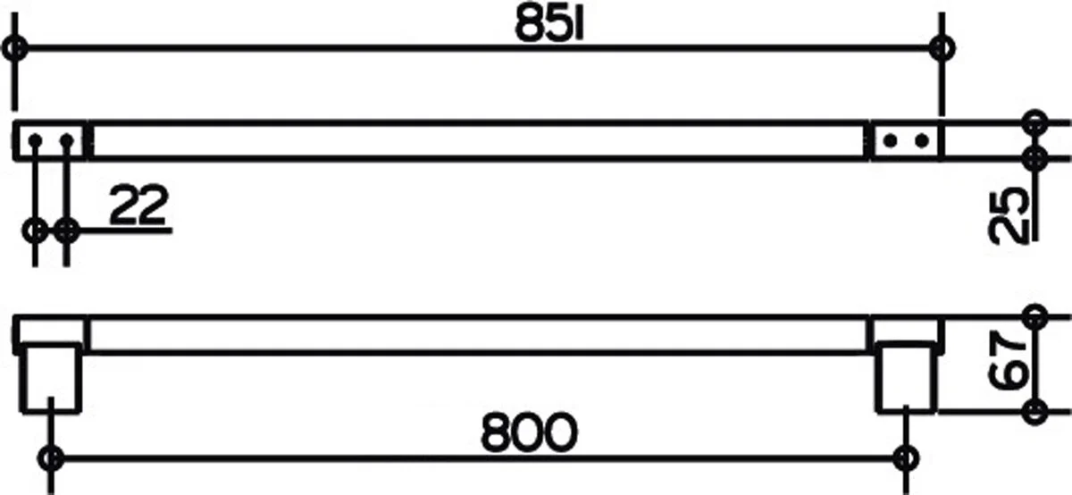 Полотенцедержатель Keuco Plan 14901370800, 850 мм, черный матовый - Gidratop.ru изображение