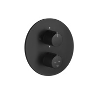 Gessi Emporio Via tortona внешние части для термостатического смесителя на 2 позиции, цвет: Black XL - Gidratop.ru изображение